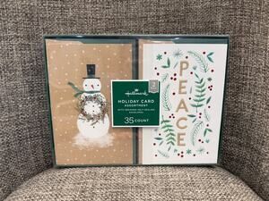 Hallmark Holiday Card Assortment 35 Count NIB Snowman & Peace Christmas Cards